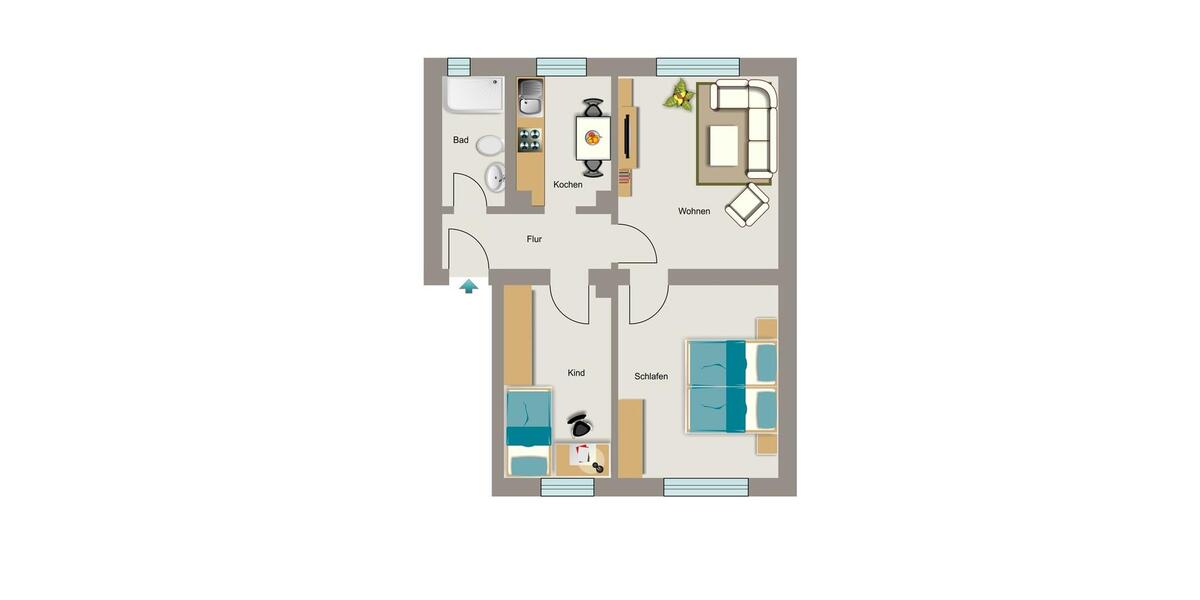 Erdgeschoßwohnung Marl Alt-Marl - 3.5 Zimmer, 51 m&sup2;, 470&euro; | Angebot:24620555