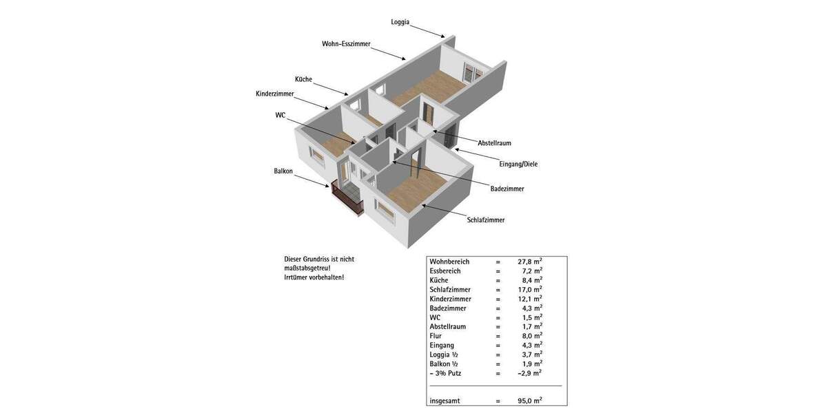 Etagenwohnung Wehr - 3 Zimmer, 95 m&sup2;, 900&euro; | Angebot:25141778