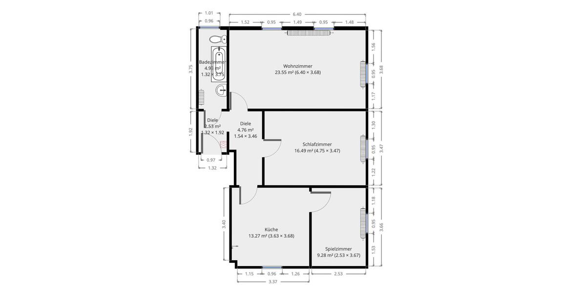 Etagenwohnung Bevern - 3 Zimmer, 78 m&sup2;, 490&euro; | Angebot:26645678