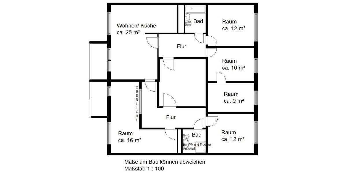 Etagenwohnung Halle (Saale) Heide Nord - 6 Zimmer, 113 m&sup2;, 567&euro; | Angebot:26142627