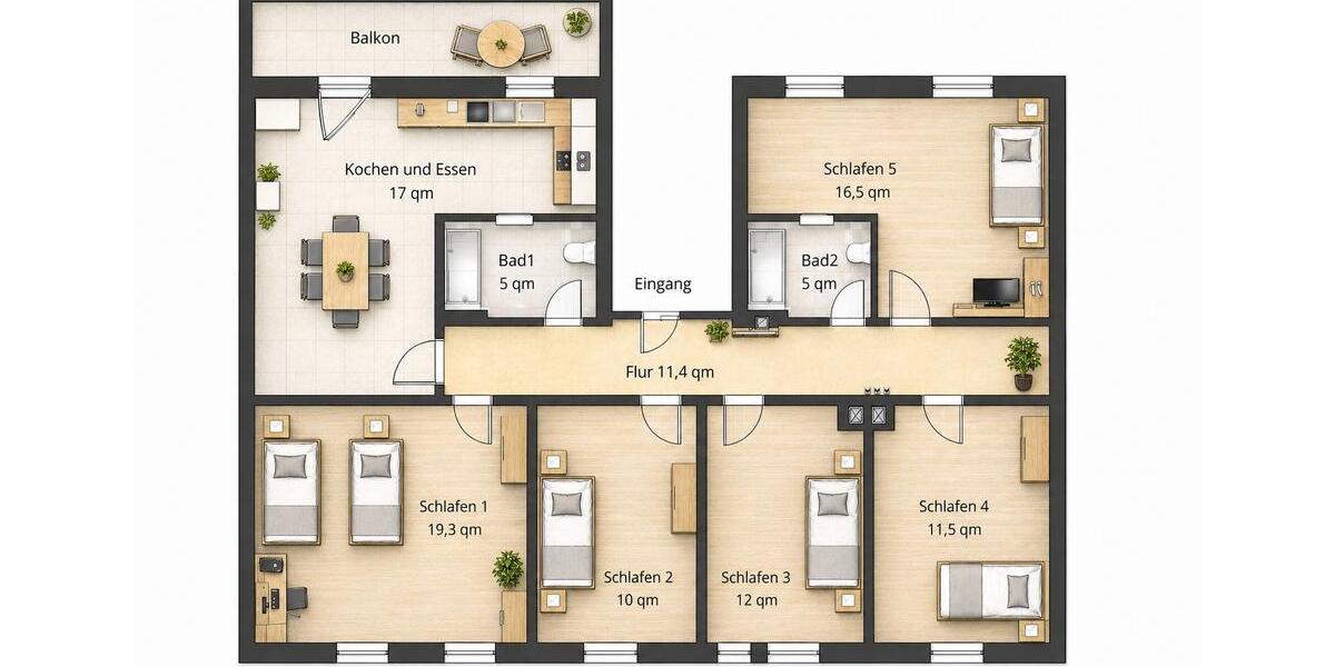 Wohnen auf Zeit Meerane - 5 Zimmer, 112 m&sup2;, 350&euro; | Angebot:26461796