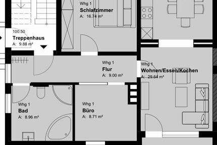 Wohnung Lotte - 3 Zimmer, 77 m&sup2;, 1.115&euro; | Angebot:24562623