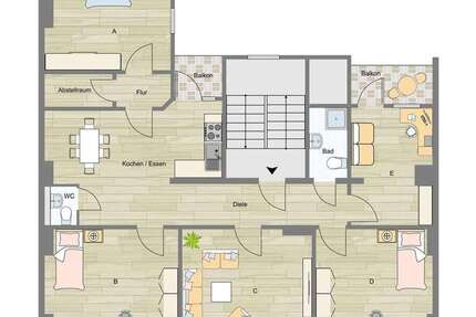 Wohnung Braunschweig Innenstadt - 5 Zimmer, 141 m&sup2;, 1.900&euro; | Angebot:26002669