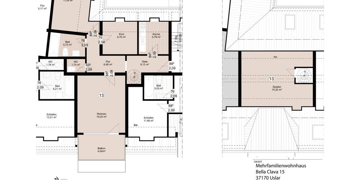 Dachgeschoßwohnung Uslar - 4 Zimmer, 82 m&sup2;, 550&euro; | Angebot:24847746