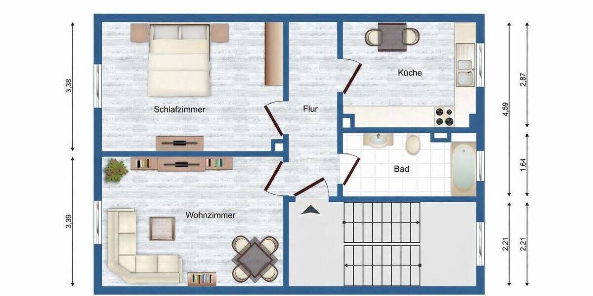 Etagenwohnung Ziegendorf - 4 Zimmer, 69 m&sup2;, 319&euro; | Angebot:25737087