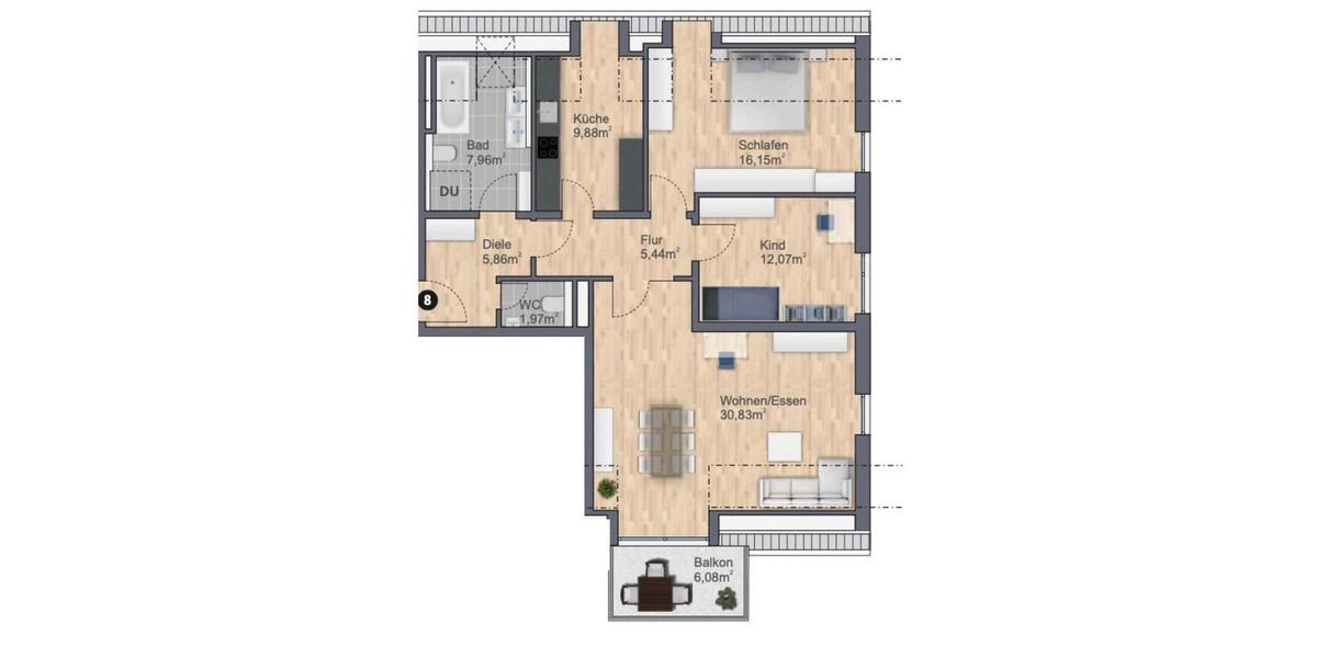 Dachgeschoßwohnung Dachau - 3 Zimmer, 93 m&sup2;, 1.990&euro; | Angebot:26645461