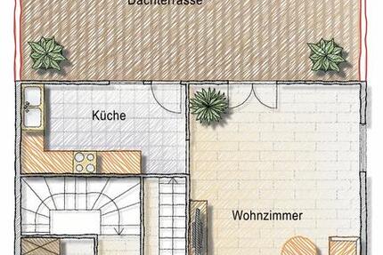 Charmante 4-Zimmer-Maisonette mit 80 m² Dachterrasse 4 zimmer