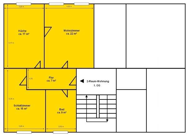 Etagenwohnung Cottbus Mitte - 2 Zimmer, 70 m&sup2;, 630&euro; | Angebot:25677622