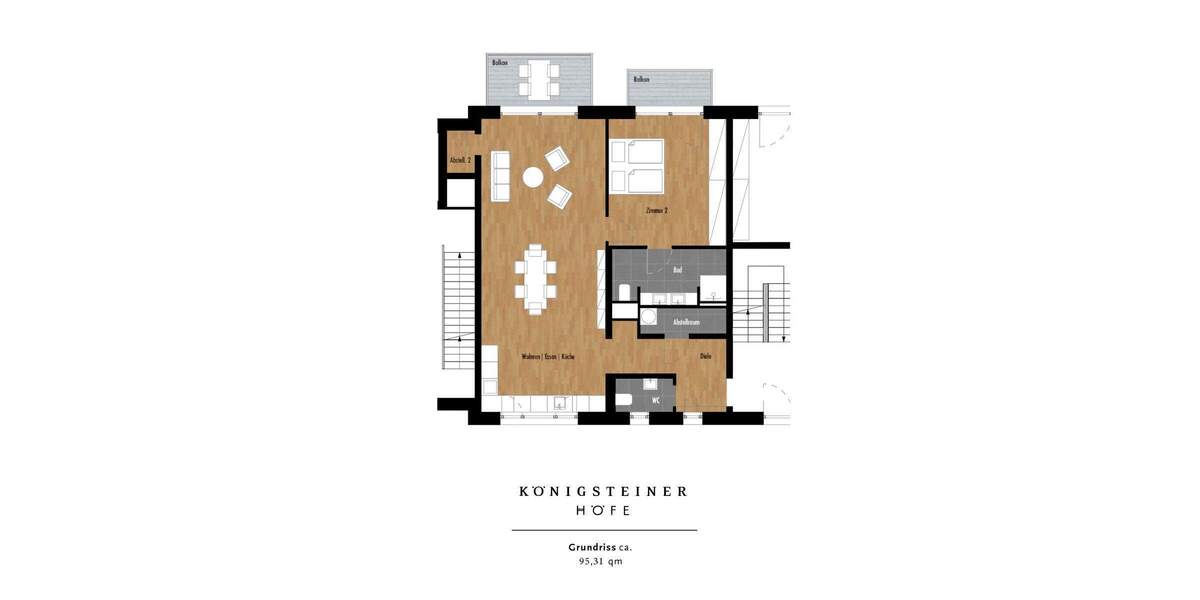Etagenwohnung Königstein - 2 Zimmer, 95 m&sup2;, 1.695&euro; | Angebot:23536841
