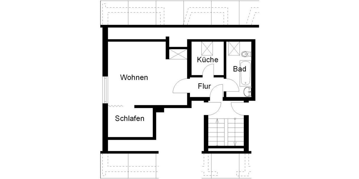 Dachgeschoßwohnung Langenhagen - 1 Zimmer, 35 m&sup2;, 379&euro; | Angebot:25140430