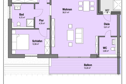 Exklusives Penthouse im Neubau – 3 Zimmer, offene Wohnküche, Balk 3 zimmer