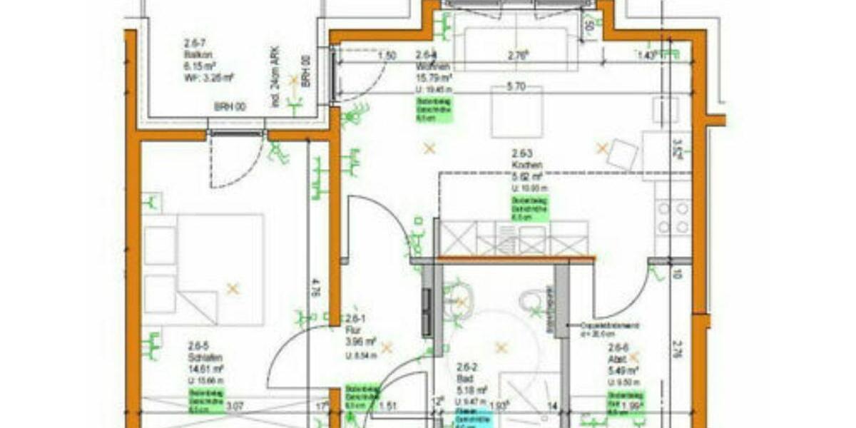 Etagenwohnung Gifhorn - 2 Zimmer, 54 m&sup2;, 733&euro; | Angebot:25112411