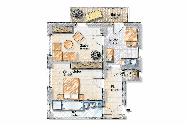 NEU SANIERT – BALKON – HELL & FREUNDLICH – ABSTELLE – SUPER SCHNITT - Etagenwohnung Dresden Mickten | Angebot:27226655