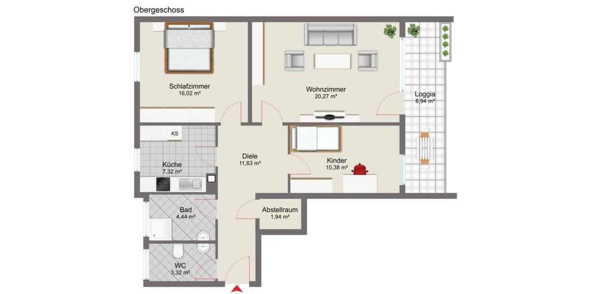 Etagenwohnung Fürstenfeldbruck - 3 Zimmer, 78 m&sup2;, 1.490&euro; | Angebot:25185428