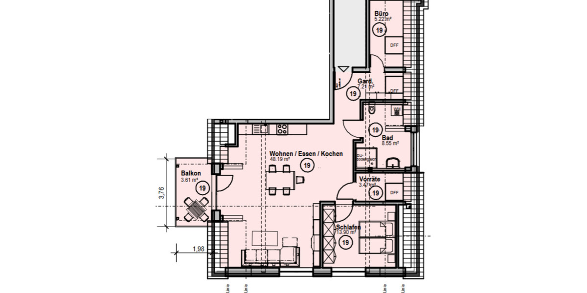 Dachgeschoßwohnung Donauwörth - 3 Zimmer, 90 m&sup2;, 1.037&euro; | Angebot:24660669