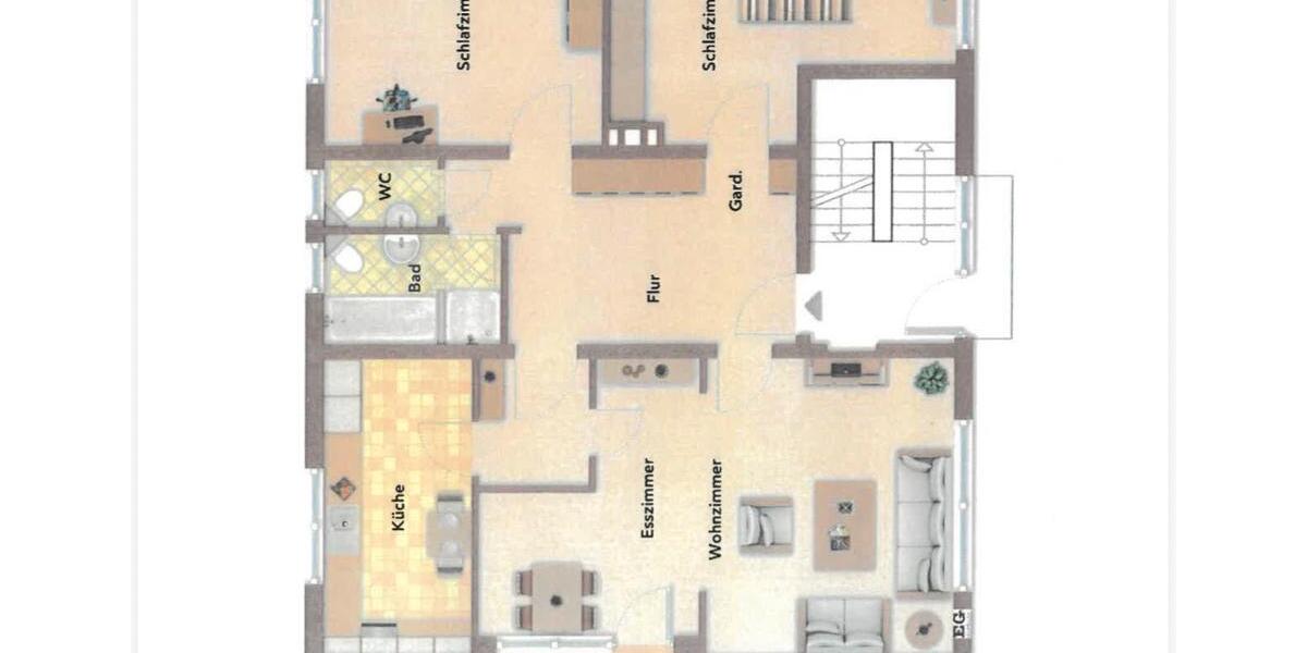 Erdgeschoßwohnung Lage - 3 Zimmer, 100 m&sup2;, 980&euro; | Angebot:25562383