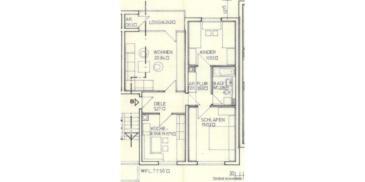 Etagenwohnung Rothenburg ob der Tauber - 3 Zimmer, 77 m&sup2;, 845&euro; | Angebot:26547210