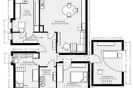 Großzügige 4-Zimmmer Wohnung und Balkon 4 zimmer