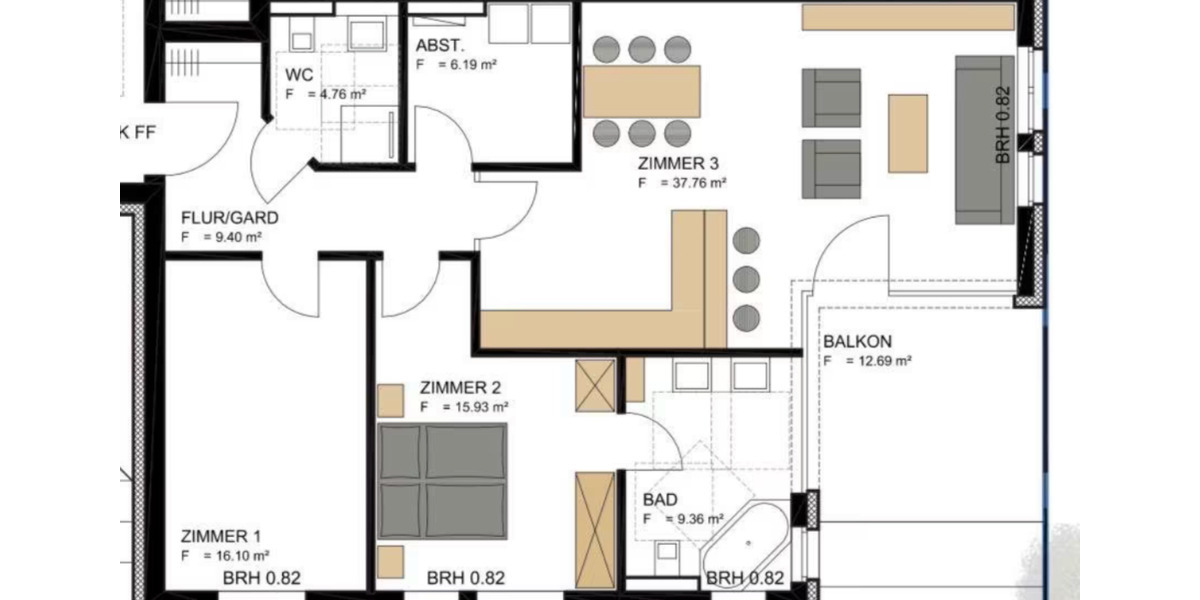 Erdgeschoßwohnung Walsrode - 4 Zimmer, 103 m&sup2;, 1.287&euro; | Angebot:25631791