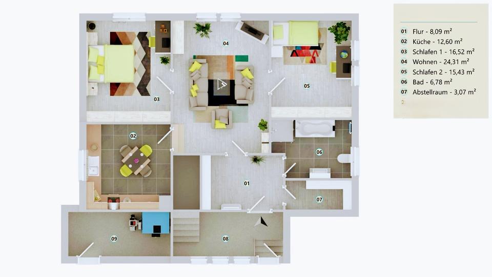 Erdgeschoßwohnung Seckach - 3 Zimmer, 90 m&sup2;, 600&euro; | Angebot:24751569