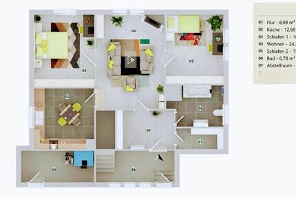 Wohnung Seckach - 3 Zimmer, 90 m&sup2;, 600&euro; | Angebot:24751569