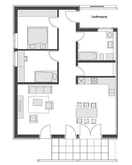 Etagenwohnung Schwäbisch Hall - 3.5 Zimmer, 89 m&sup2;, 1.125&euro; | Angebot:26522941
