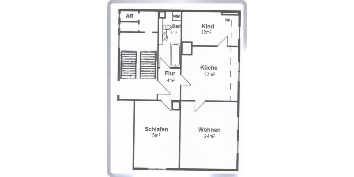 Etagenwohnung Mittweida - 3 Zimmer, 75 m&sup2;, 520&euro; | Angebot:25319793