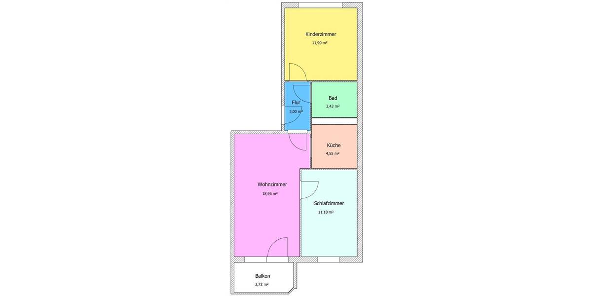 Etagenwohnung Hainichen - 3 Zimmer, 54 m&sup2;, 278&euro; | Angebot:26403032