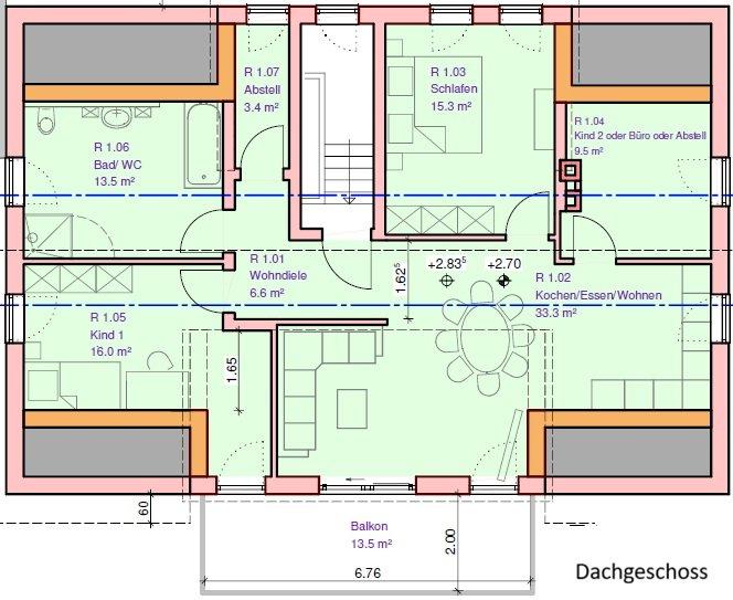 Dachgeschoßwohnung Hünfeld - 4 Zimmer, 98 m&sup2;, 910&euro; | Angebot:26507568
