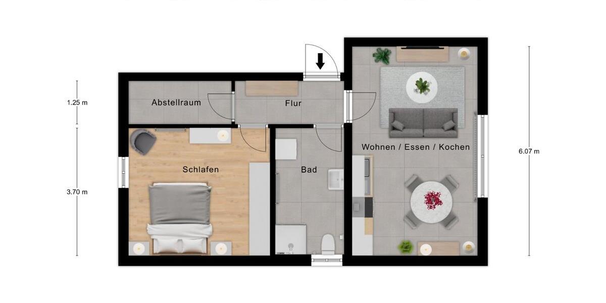 Etagenwohnung Bad Mergentheim - 2 Zimmer, 52 m&sup2;, 800&euro; | Angebot:26407604