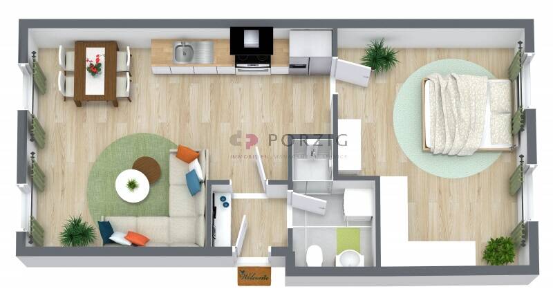 Etagenwohnung Stralsund Tribseer - 2 Zimmer, 48 m&sup2;, 577&euro; | Angebot:26723153