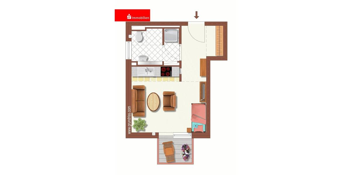 Etagenwohnung Meiningen - 1 Zimmer, 30 m&sup2;, 335&euro; | Angebot:26535267