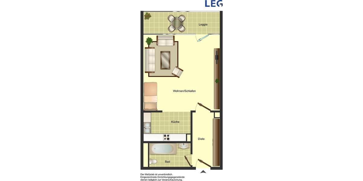 Etagenwohnung Monheim am Rhein - 1 Zimmer, 40 m&sup2;, 469&euro; | Angebot:26636033