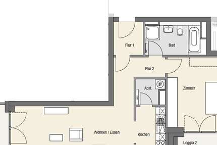 Wohnung Wolfsburg - 2 Zimmer, 73 m&sup2;, 800&euro; | Angebot:27126900