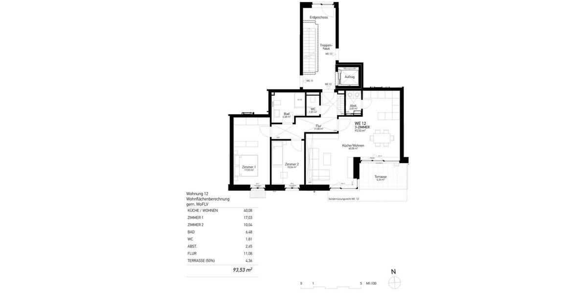 Etagenwohnung Wedel - 3 Zimmer, 93 m&sup2;, 1.650&euro; | Angebot:24992348