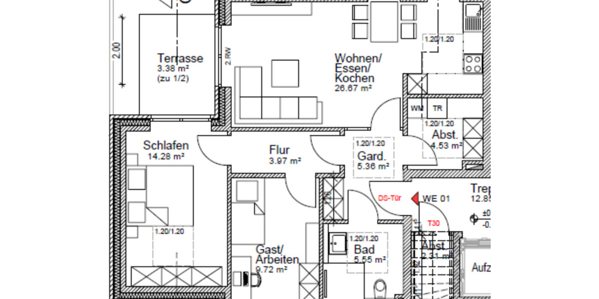 Erdgeschoßwohnung Visbek - 3 Zimmer, 73 m&sup2;, 800&euro; | Angebot:24713638