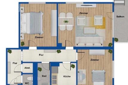 Wohnen auf Zeit Marburg Biegenviertel - 3 Zimmer, 82 m&sup2;, 500&euro; | Angebot:26051106