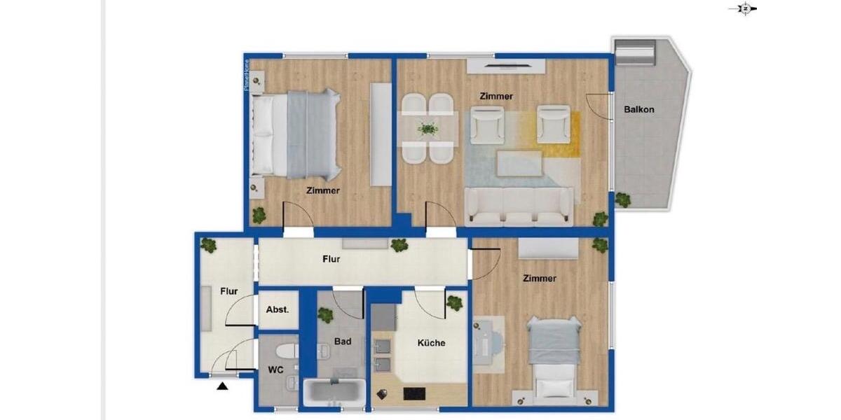 Wohnen auf Zeit Marburg Biegenviertel - 3 Zimmer, 82 m&sup2;, 500&euro; | Angebot:26051106