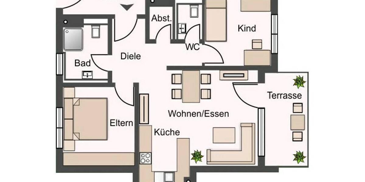 Etagenwohnung Gundelsheim / Höchstberg Gundelsheim - 3 Zimmer, 63 m&sup2;, 765&euro; | Angebot:26160703