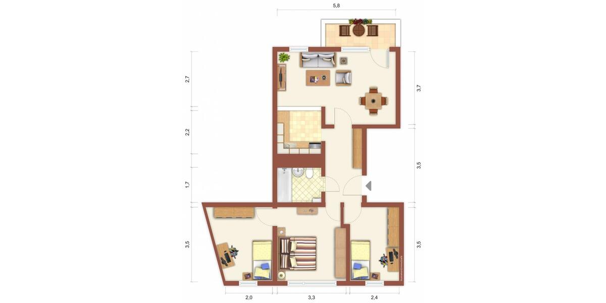 Etagenwohnung Suhl Schmiedefeld am Rennsteig - 4 Zimmer, 67 m&sup2;, 390&euro; | Angebot:25143815