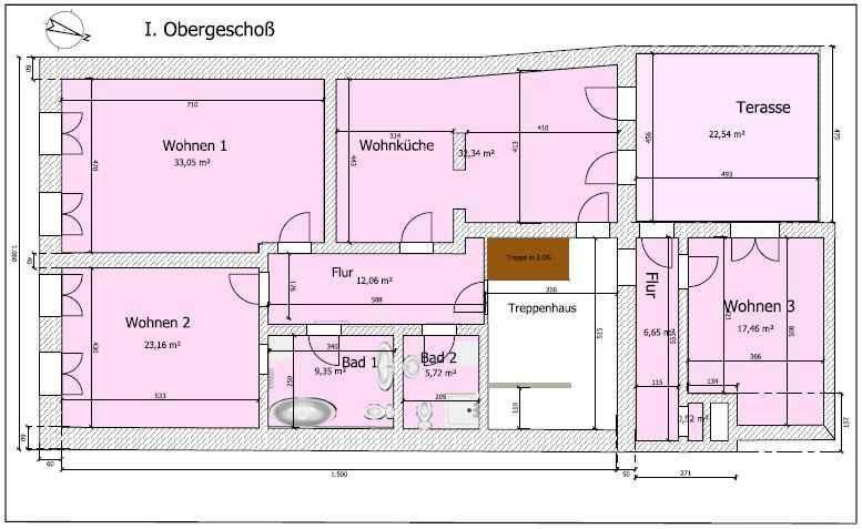 Wohnen auf Zeit Pfarrkirchen - 3 Zimmer, 33 m&sup2;, 450&euro; | Angebot:26531778