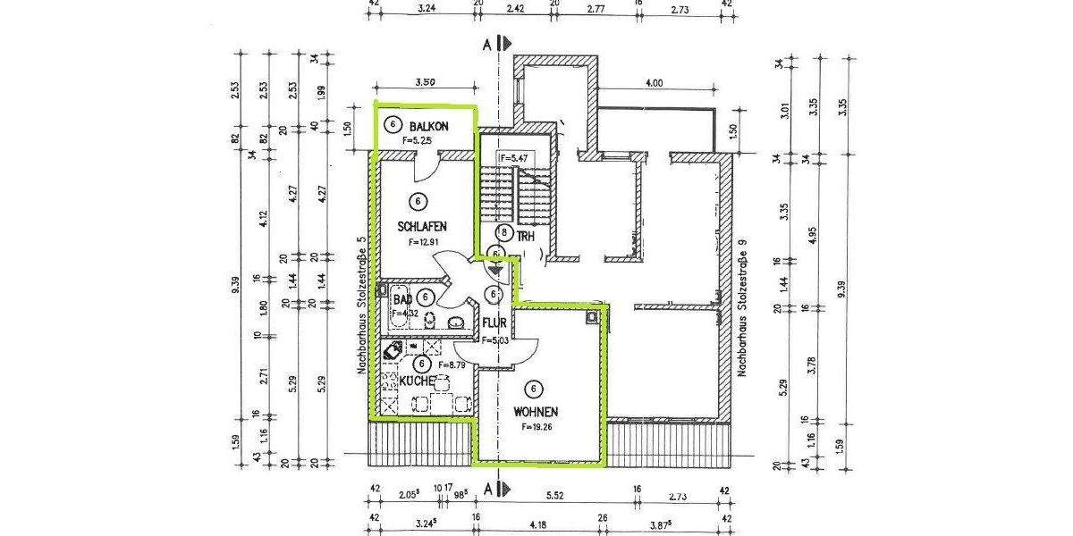 Etagenwohnung Eisenach - 1 Zimmer, 52 m&sup2;, 390&euro; | Angebot:24858796
