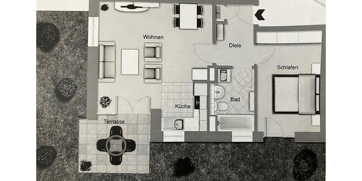 Erdgeschoßwohnung Regensburg Brandlberg - 2 Zimmer, 57 m&sup2;, 910&euro; | Angebot:24905439