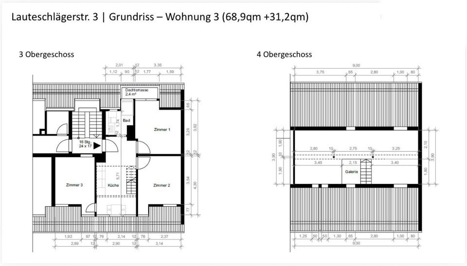 Dachgeschoßwohnung Darmstadt Darmstadt-Nord - 3 Zimmer, 70 m&sup2;, 545&euro; | Angebot:26065930