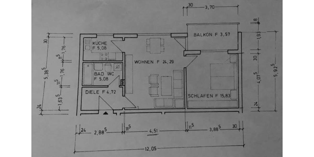 Erdgeschoßwohnung Calw - 2 Zimmer, 57 m&sup2;, 850&euro; | Angebot:24963487