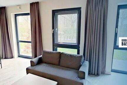 URBAN BASE: Vollmöbliertes 1-Zimmer-Large-Apartment mit EBK, TERRASSE, ALL-IN-MIETE, UVM. am Rheinufer