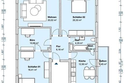 Wohnung Münster Mitte-Süd - 4 Zimmer, 91 m&sup2;, 1.820&euro; | Angebot:26477999