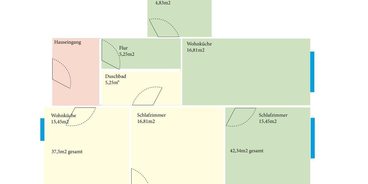 2-Zimmer Wohnung möbeliert, Erstbezug nach Renovierung zimmer