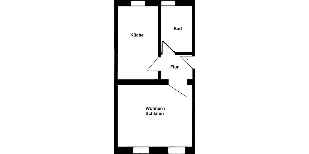 Etagenwohnung Roßwein - 1 Zimmer, 39 m&sup2;, 205&euro; | Angebot:25375179