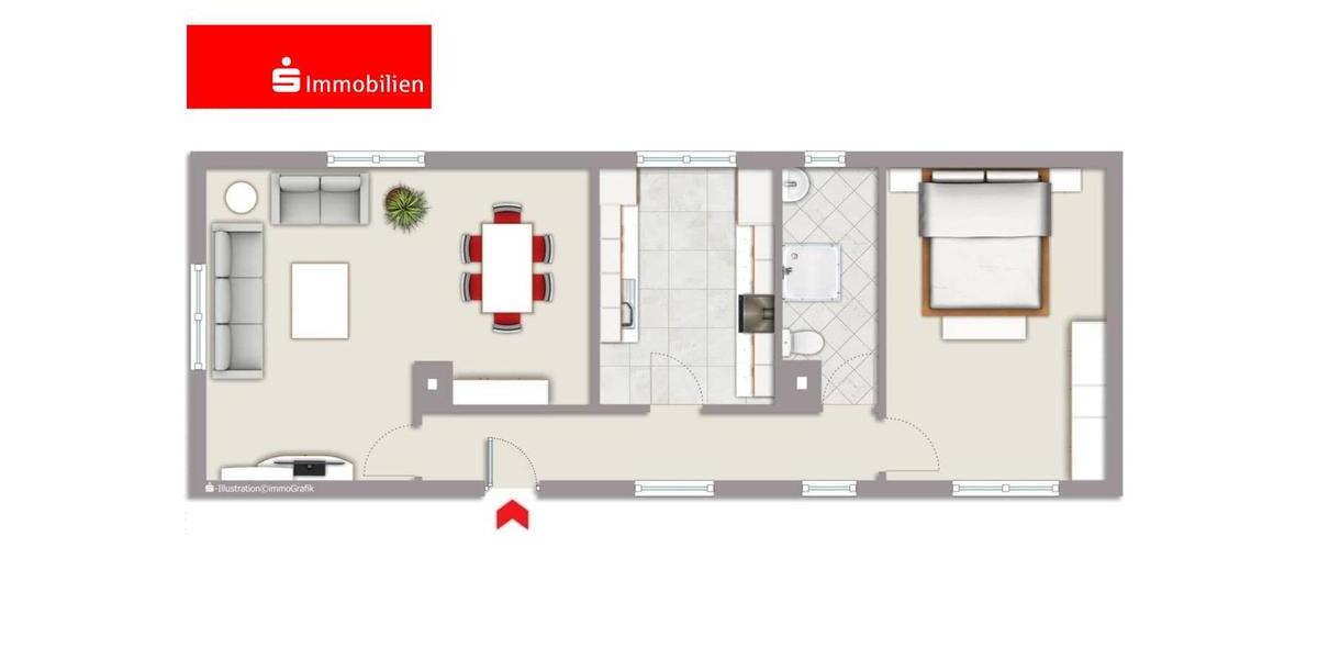 Erdgeschoßwohnung Sondershausen - 2 Zimmer, 65 m&sup2;, 550&euro; | Angebot:25790852